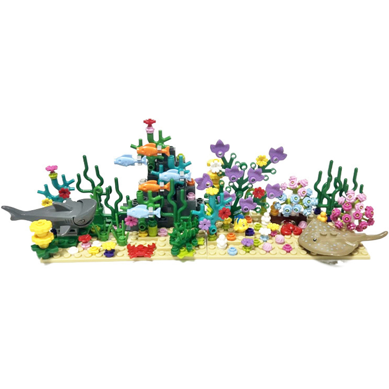Aquarium Fish Of The World - City MOC Aquarium Sous-Marin Scènes Végétales